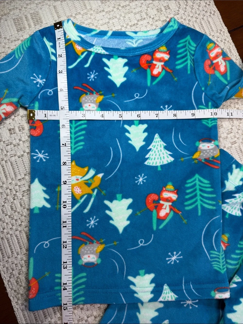 Kids Holiday Pajama Set with Forest Character Print